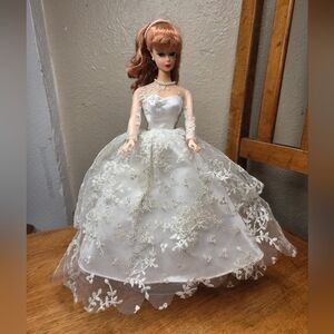 1997 reproduction Barbie wedding day doll white dress vintage